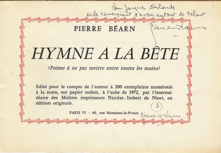 Dédicace du Poète Pierre Béarn